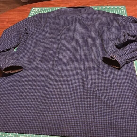 Vintage The Woolrich Woman Blue/Black Plaid Over Shirt Coat 16 - Picture 7 of 8